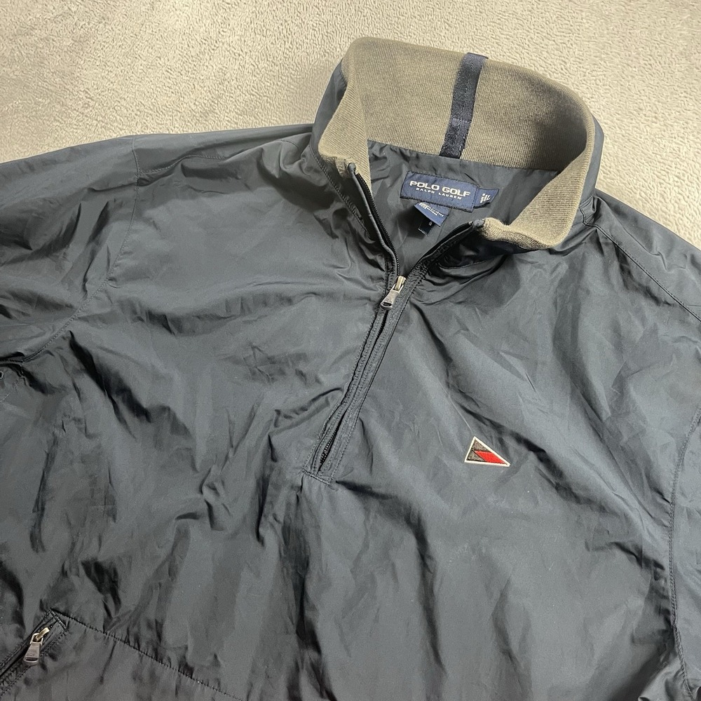 Polo Golf Ralph Lauren Blue Short Sleeve Jacket Size L Large Rain Windbreaker